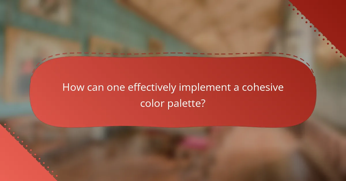 How can one effectively implement a cohesive color palette?