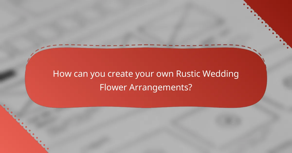 How can you create your own Rustic Wedding Flower Arrangements?