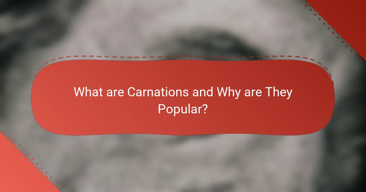 What are Carnations and Why are They Popular?