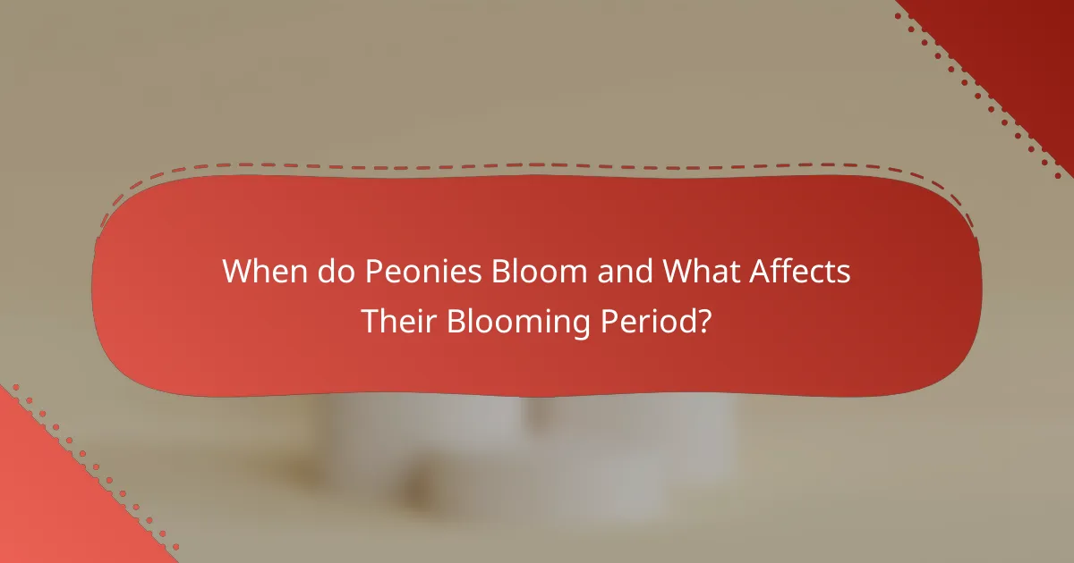 When do Peonies Bloom and What Affects Their Blooming Period?